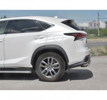 19 699 р. Защита заднего бампера (2 трубы Ø63 и 42 мм, нержавейка) SLITKOFF Lexus NX300h Z10 дорестайлинг (2014-2017)  с доставкой в г. Йошкар-Ола. Увеличить фотографию 2