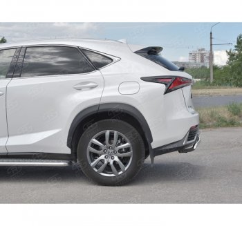 9 649 р. Защита заднего бампера (Ø75х42 мм, нержавейка) Russtal Lexus NX300h Z10 дорестайлинг (2014-2017)  с доставкой в г. Йошкар-Ола. Увеличить фотографию 2