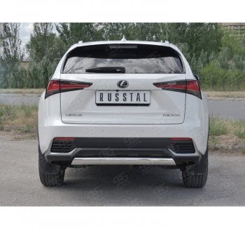 9 649 р. Защита заднего бампера (Ø75х42 мм, нержавейка) Russtal Lexus NX300h Z10 дорестайлинг (2014-2017)  с доставкой в г. Йошкар-Ола. Увеличить фотографию 4