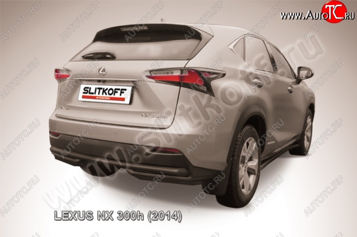 6 999 р. Защита заднего бампера из трубы d57 Slitkoff  Lexus NX300h  Z10 (2014-2017) дорестайлинг (Цвет: серебристый)  с доставкой в г. Йошкар-Ола