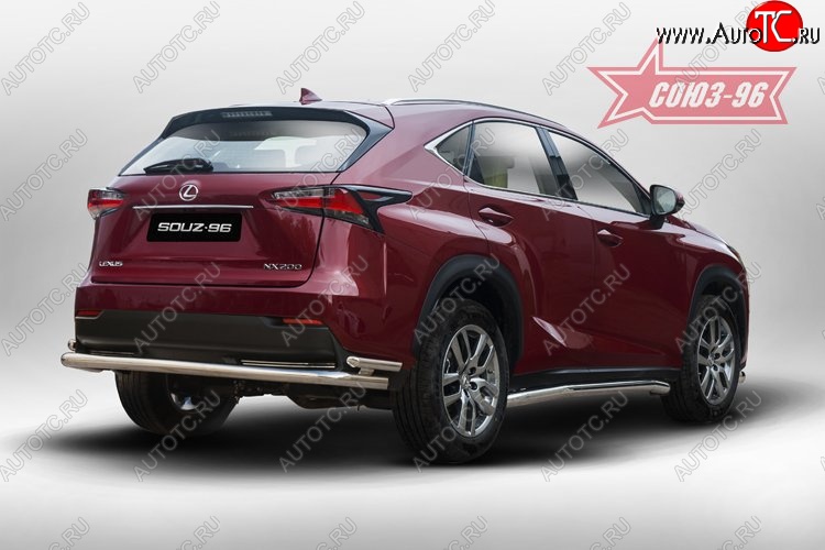 17 234 р. Двойная заднего бампера Souz-96 (d60/42) Lexus NX300h Z10 дорестайлинг (2014-2017)  с доставкой в г. Йошкар-Ола