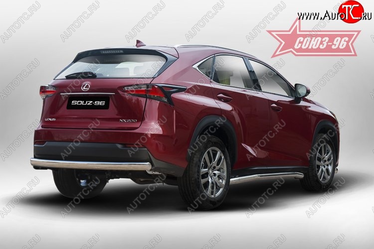 15 614 р. Защита заднего бампера Souz-96 (овал 75х42) Lexus NX300h Z10 дорестайлинг (2014-2017)  с доставкой в г. Йошкар-Ола