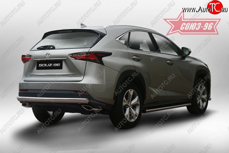 15 434 р. Защита заднего бампера Souz-96 рестайлинг (овал 75х42) Lexus NX300h Z10 дорестайлинг (2014-2017)  с доставкой в г. Йошкар-Ола