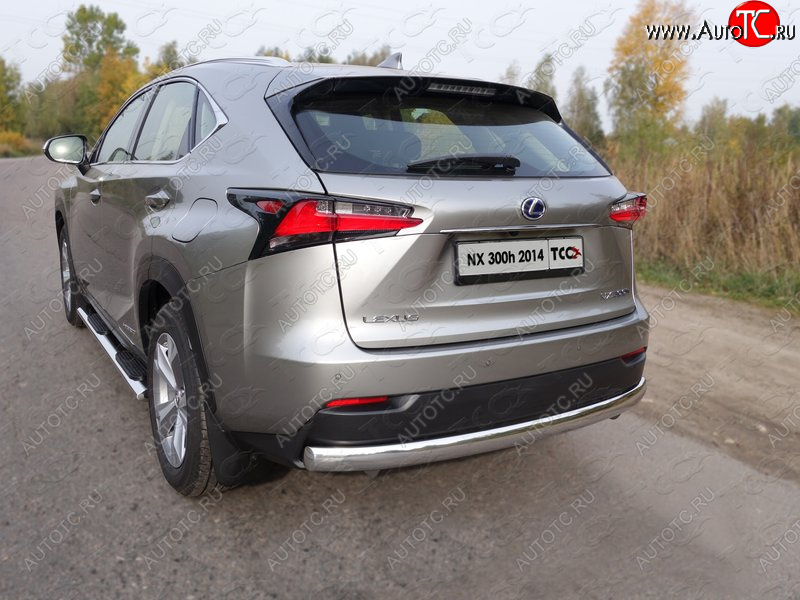 23 599 р. Защита заднего бампера (овальная) ТСС (нержавейка d75х42 мм)  Lexus NX300h  Z10 (2014-2017) дорестайлинг  с доставкой в г. Йошкар-Ола