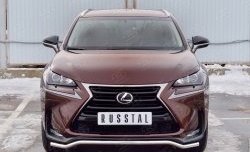 Защита переднего бампера (Ø42 мм, волна, нержавейка) SLITKOFF Lexus NX200 Z10 дорестайлинг (2014-2017)