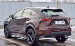 16 899 р. Защита заднего бампера (Ø63 мм уголки, нержавейка) SLITKOFF  Lexus NX200  Z10 (2014-2017) дорестайлинг  с доставкой в г. Йошкар-Ола. Увеличить фотографию 2