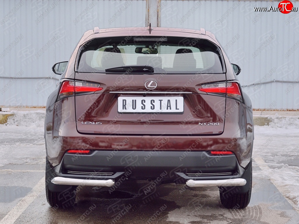 16 899 р. Защита заднего бампера (Ø63 мм уголки, нержавейка) SLITKOFF  Lexus NX200  Z10 (2014-2017) дорестайлинг  с доставкой в г. Йошкар-Ола