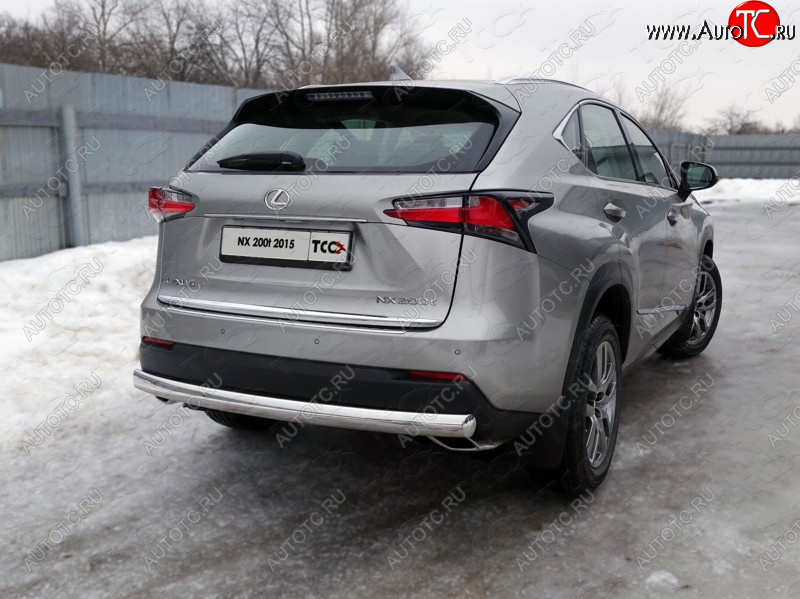 22 799 р. Защита заднего бампера (овальная) ТСС (нержавейка d75х42 мм)  Lexus NX200  Z10 (2014-2017) дорестайлинг  с доставкой в г. Йошкар-Ола