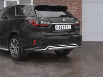 12 949 р. Защита заднего бампера (Ø75х42 мм, нержавейка, NOT F-SPORT) Russtal Lexus RX350L AL20 дорестайлинг (2017-2019)  с доставкой в г. Йошкар-Ола. Увеличить фотографию 2