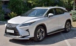 21 699 р. Защита переднего бампера (2 трубыØ63 и 42 мм, нержавейка) SLITKOFF Lexus RX 200T AL20 дорестайлинг (2015-2017)  с доставкой в г. Йошкар-Ола. Увеличить фотографию 2