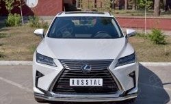 Защита переднего бампера (2 трубыØ63 и 42 мм, нержавейка) SLITKOFF Lexus RX 200T AL20 дорестайлинг (2015-2017)