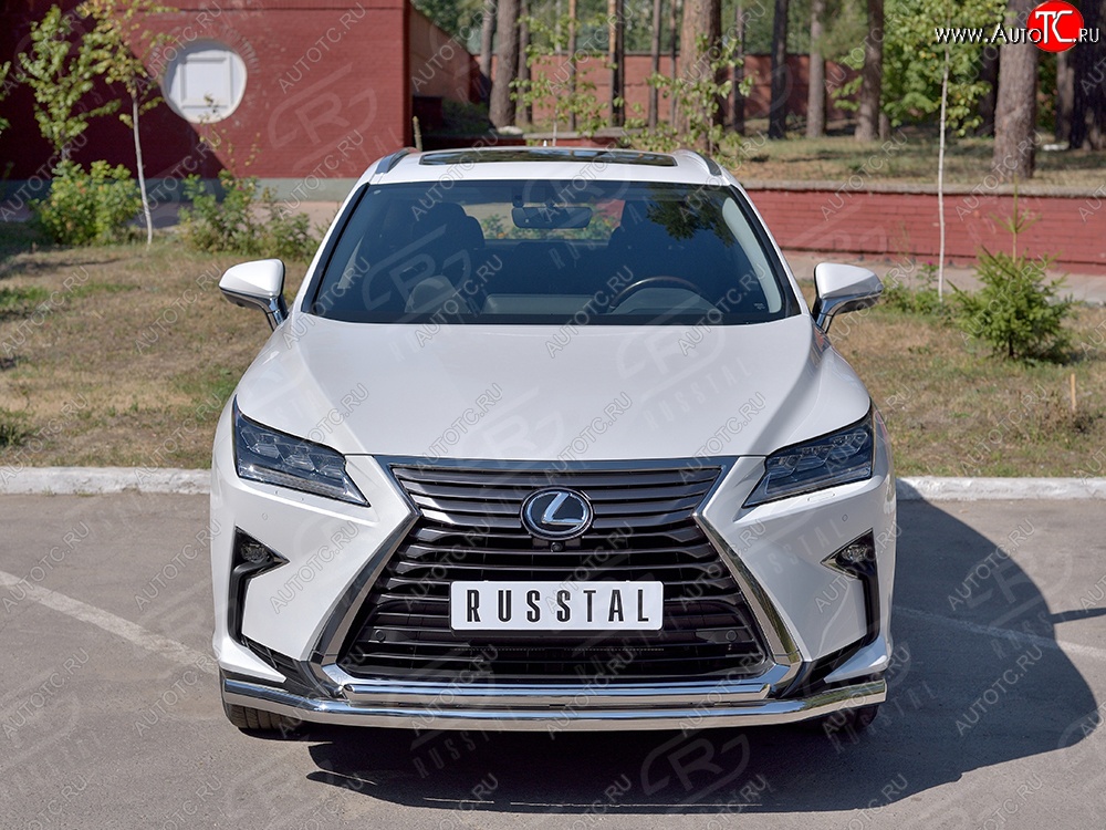 21 699 р. Защита переднего бампера (2 трубыØ63 и 42 мм, нержавейка) SLITKOFF Lexus RX 200T AL20 дорестайлинг (2015-2017)  с доставкой в г. Йошкар-Ола