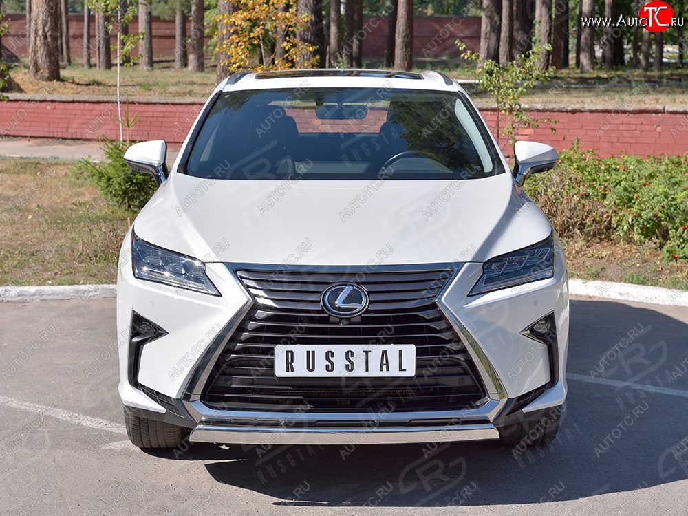 15 649 р. Защита переднего бампера (Ø75х42 мм, нержавейка) Russtal Lexus RX 200T AL20 дорестайлинг (2015-2017)  с доставкой в г. Йошкар-Ола