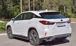 18 999 р. Защита заднего бампера (Ø42 мм волна, нержавейка) SLITKOFF Lexus RX 200T AL20 дорестайлинг (2015-2017)  с доставкой в г. Йошкар-Ола. Увеличить фотографию 2