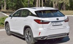 15 649 р. Защита заднего бампера (Ø75x42 мм, нержавейка) Russtal Lexus RX 200T AL20 дорестайлинг (2015-2017)  с доставкой в г. Йошкар-Ола. Увеличить фотографию 2