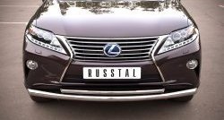 17 999 р. Защита переднего бампера (2 трубыØ63 и 42 мм, нержавейка) SLITKOFF Lexus RX350 AL10 дорестайлинг (2008-2012)  с доставкой в г. Йошкар-Ола. Увеличить фотографию 2