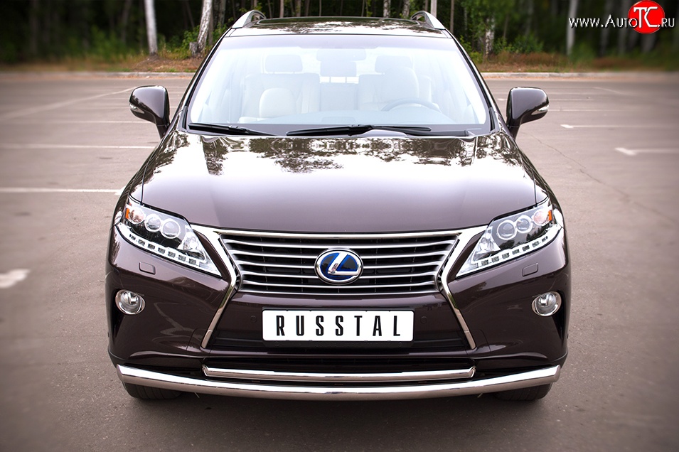 17 999 р. Защита переднего бампера (2 трубыØ63 и 42 мм, нержавейка) SLITKOFF Lexus RX350 AL10 дорестайлинг (2008-2012)  с доставкой в г. Йошкар-Ола