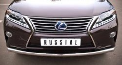 Одинарная защита переднего бампера диаметром 63 мм SLITKOFF Lexus RX350 AL10 дорестайлинг (2008-2012)