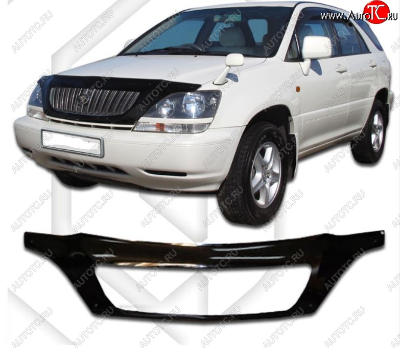 2 599 р. Дефлектор капота (exclusive) CA-Plastiс  Lexus RX300  XU10 (1995-2001) дорестайлинг (серия Classic черный, Без надписи)  с доставкой в г. Йошкар-Ола