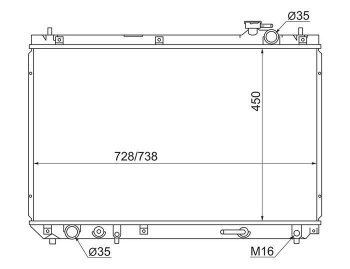 Радиатор двигателя SAT (пластинчатый, МКПП/АКПП) Lexus (Лексус) RX300 (РХ)  XU10 (1995-2001), Toyota (Тойота) Harrier (Хариер)  XU10 (1997-2003),  Highlander (Хайлэндер)  XU20 (2000-2007),  Kluger (Клюгер)  XU20 (2000-2007)