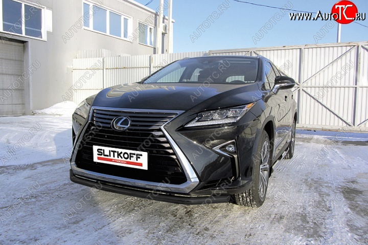 13 199 р. Защита переднего бампер Slitkoff  Lexus RX350  AL20 (2015-2019) дорестайлинг (Цвет: серебристый)  с доставкой в г. Йошкар-Ола