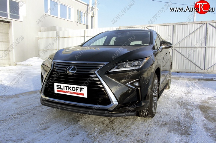 14 749 р. Защита переднего бампер Slitkoff  Lexus RX350  AL20 (2015-2019) дорестайлинг (Цвет: серебристый)  с доставкой в г. Йошкар-Ола