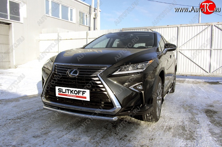 14 999 р. Защита переднего бампера из короткой трубы диаметром 57 мм Slitkoff  Lexus RX350  AL20 (2015-2019) дорестайлинг (Нержавейка, Полированная)  с доставкой в г. Йошкар-Ола