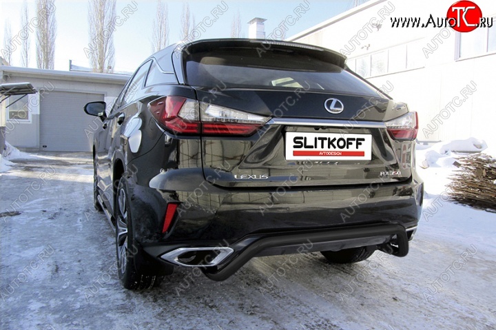 12 549 р. Защита задняя Slitkoff Lexus RX350 AL20 дорестайлинг (2015-2019) (Цвет: серебристый)  с доставкой в г. Йошкар-Ола