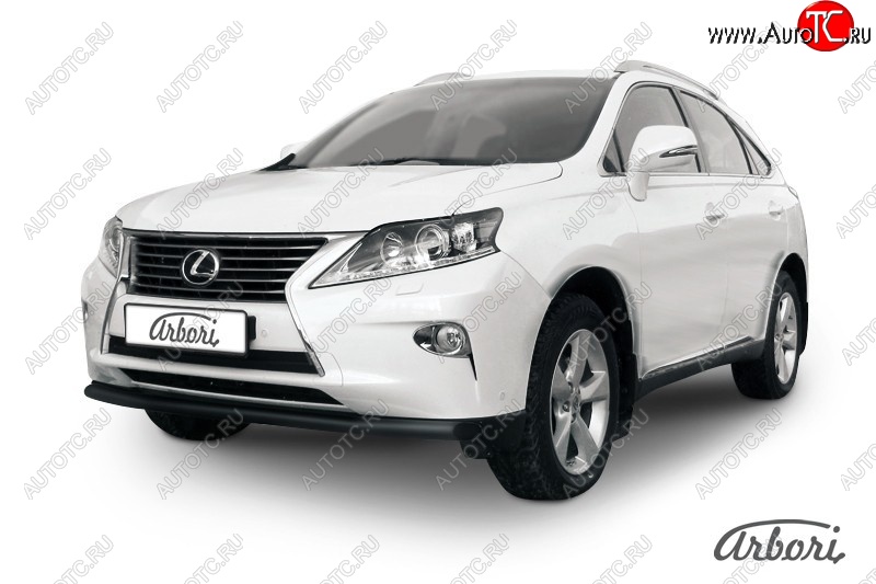 9 845 р. Защита переднего бампера Arbori (черная, 1 труба d57 mm). Lexus RX350 AL10 рестайлинг (2012-2015)  с доставкой в г. Йошкар-Ола