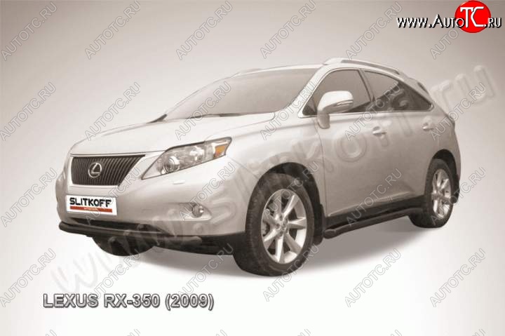 14 999 р. Защита переднего бампер Slitkoff  Lexus RX350  AL10 (2008-2012) дорестайлинг (Цвет: серебристый)  с доставкой в г. Йошкар-Ола