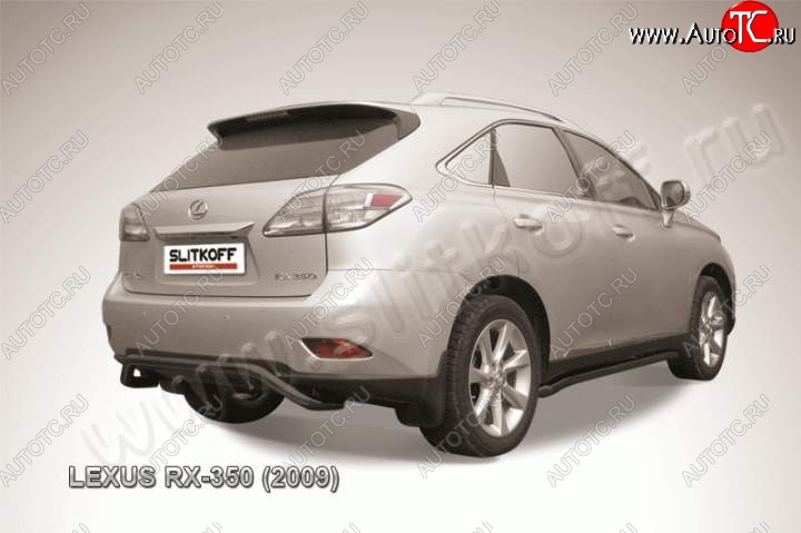 11 299 р. Защита задняя Slitkoff  Lexus RX350  AL10 (2008-2012) дорестайлинг (Цвет: серебристый)  с доставкой в г. Йошкар-Ола