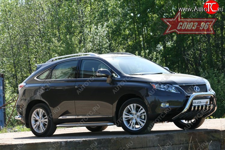 29 339 р. Защита переднего бампера Souz-96 (d76) Lexus RX450H AL10 дорестайлинг (2009-2012)  с доставкой в г. Йошкар-Ола