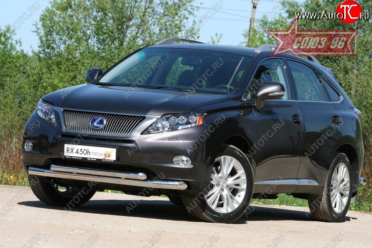 28 709 р. Защита переднего бампера двойная Souz-96 (d76/60) Lexus RX450H AL10 дорестайлинг (2009-2012)  с доставкой в г. Йошкар-Ола