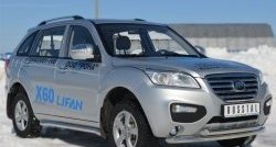 13 849 р. Защита порогов из круглой трубы диаметром 63 мм Russtal Lifan X60 дорестайлинг (2011-2015) (Защита порогов с со скосами на торцах (вариант 1))  с доставкой в г. Йошкар-Ола. Увеличить фотографию 1