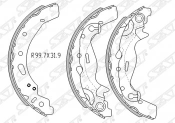 1 089 р. Колодки тормозные задние SAT  Mazda 2/Demio  DE (2007-2014) дорестайлинг, рестайлинг  с доставкой в г. Йошкар-Ола. Увеличить фотографию 1