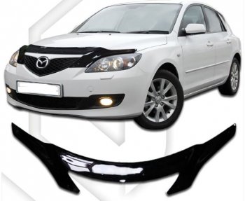 Дефлектор капота CA-Plastiс Mazda (Мазда) 3/Axela (ахелла)  BK (2003-2009) BK дорестайлинг, хэтчбэк, рестайлинг, хэтчбэк