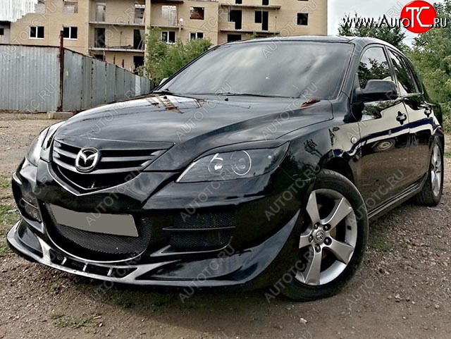 9 099 р. Передний бампер EXS STYLE Mazda 3/Axela BK дорестайлинг, хэтчбэк (2003-2006) (Неокрашенный)  с доставкой в г. Йошкар-Ола