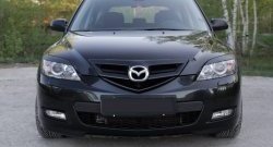 629 р. Реснички RA на фары  Mazda 3/Axela  BK (2006-2009) рестайлинг, хэтчбэк (Неокрашенные)  с доставкой в г. Йошкар-Ола. Увеличить фотографию 3