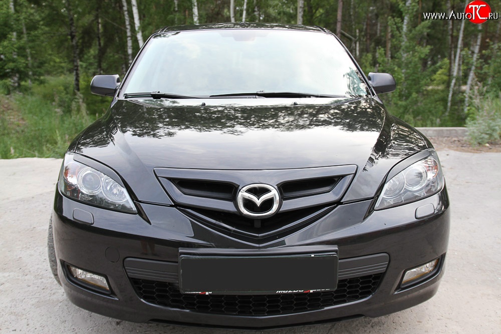 799 р. Реснички на фары RA V2 Mazda 3/Axela BK дорестайлинг, хэтчбэк (2003-2006) (Неокрашенные)  с доставкой в г. Йошкар-Ола