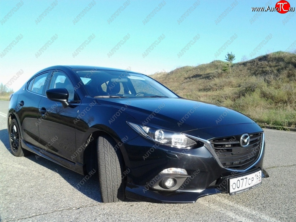 3 889 р. Клыки на передний бампер Style Mazda 3/Axela BM дорестайлинг седан (2013-2016) (Неокрашенные)  с доставкой в г. Йошкар-Ола