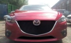 1 469 р. Нижняя сетка на бампер Russtal (черная) Mazda 3/Axela BM дорестайлинг седан (2013-2016)  с доставкой в г. Йошкар-Ола. Увеличить фотографию 2