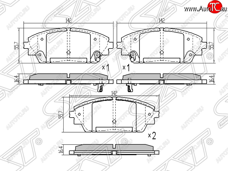 1 259 р. Колодки тормозные SAT (передние) Mazda 3/Axela BM дорестайлинг седан (2013-2016)  с доставкой в г. Йошкар-Ола