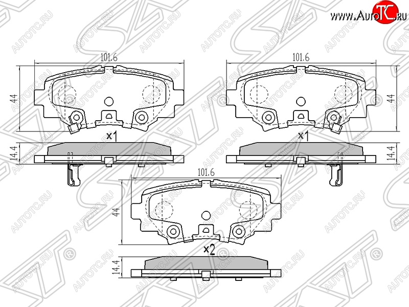 1 129 р. Колодки тормозные SAT (задние)  Mazda 3/Axela  BM (2013-2016) дорестайлинг седан  с доставкой в г. Йошкар-Ола