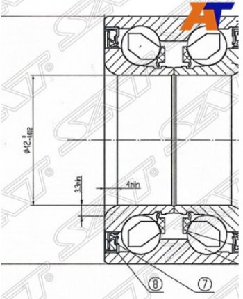 Подшипник передней ступицы SAT (с ABS) Mazda 6 GH рестайлинг седан (2010-2012)