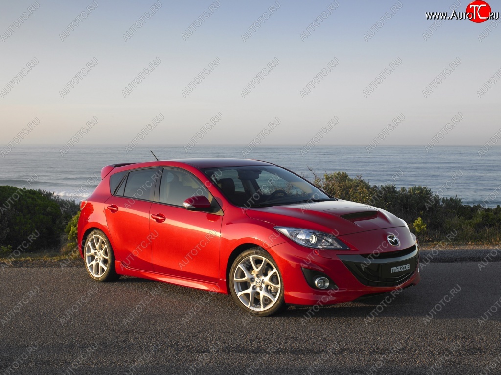 4 899 р. Пороги накладки KNIGHT SPORTS Mazda 3/Axela BL дорестайлинг, хэтчбэк 5 дв. (2009-2011) (Неокрашенные)  с доставкой в г. Йошкар-Ола