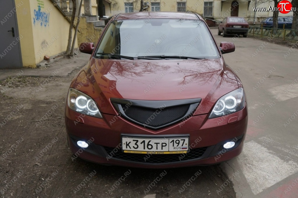 2 599 р. Решётка радиатора Style v4 (сетка)  Mazda 3/Axela  BK (2003-2006) дорестайлинг, хэтчбэк (Неокрашенная)  с доставкой в г. Йошкар-Ола