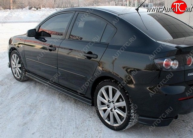 3 099 р. Клыки на задний бампер Style  Mazda 3/Axela  BK (2003-2006) дорестайлинг седан (Неокрашенная)  с доставкой в г. Йошкар-Ола