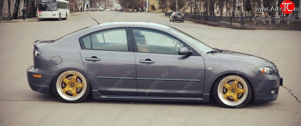 4 549 р. Пороги накладки Сток 2л Mazda 3/Axela BK дорестайлинг, хэтчбэк (2003-2006) (Неокрашенные)  с доставкой в г. Йошкар-Ола