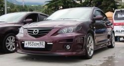 689 р. Реснички на фары Style (длинные) Mazda 3/Axela BK дорестайлинг седан (2003-2006) (Неокрашенные)  с доставкой в г. Йошкар-Ола. Увеличить фотографию 3