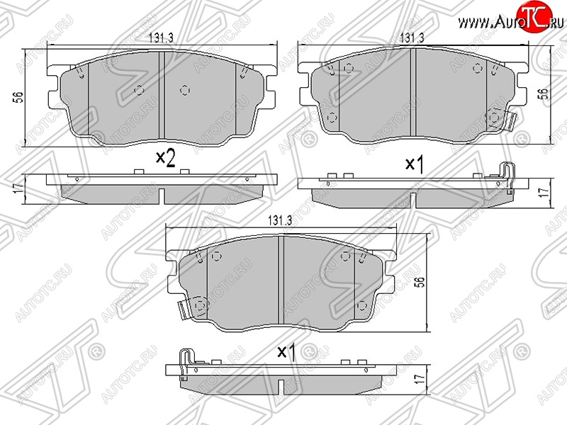 1 439 р. Колодки тормозные SAT (передние) Mazda 6 GG седан дорестайлинг (2002-2005)  с доставкой в г. Йошкар-Ола